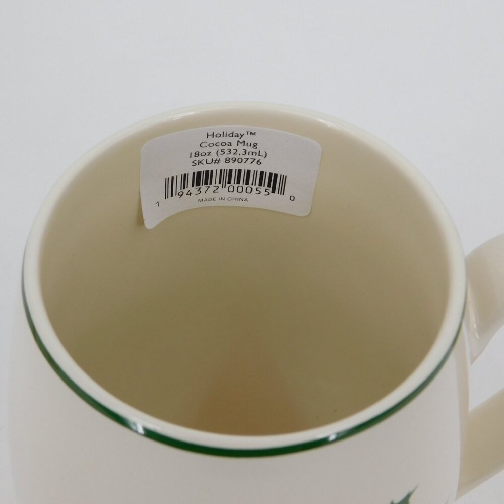Lenox Holiday 18 oz Cocoa Mug Christmas Holly Motif 4.75" Tall New in Box - Picture 6 of 10